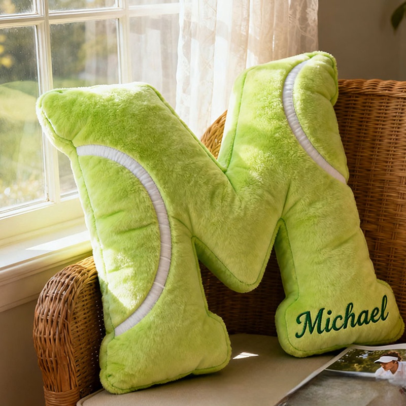Personalized Graphic3DPrint Tennis Letter Pillow with Custom Name for Sports Lovers