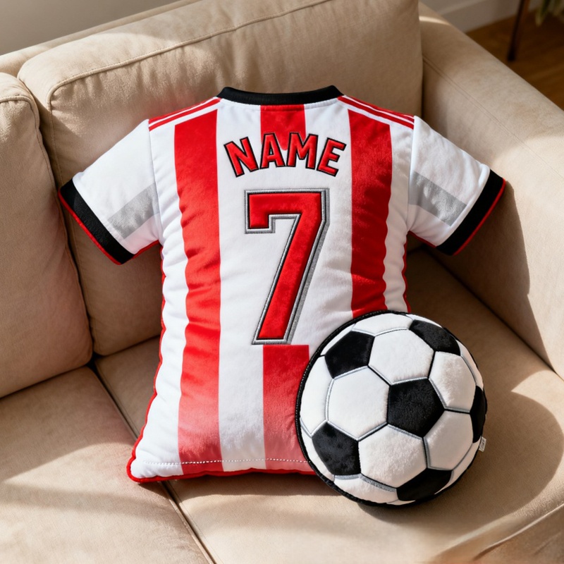 Personalized Graphic3DPrint Soccer Jersey Pillow with Custom Name and Number for Fans