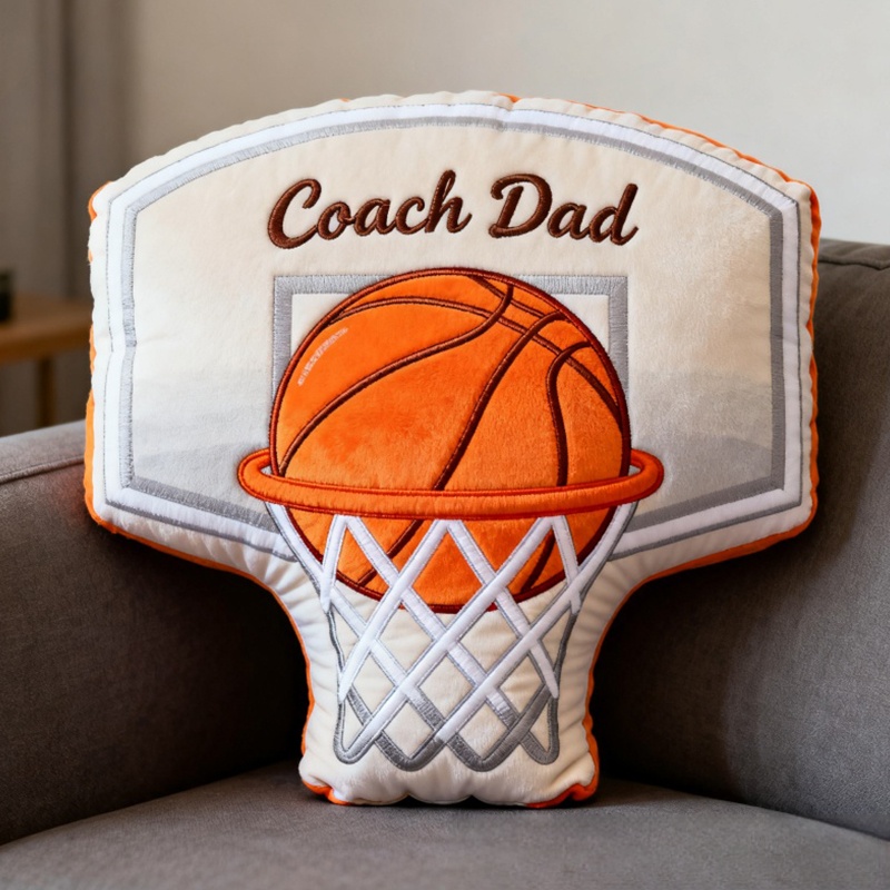 Personalized Graphic 3D Print Basketball Hoop Pillow with Custom Text for Basketball Lovers