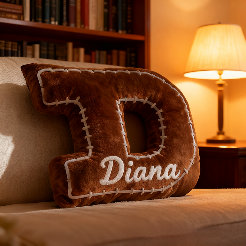 Personalized Football Letter Shaped Pillow Perfect Gift for Sports Enthusiasts