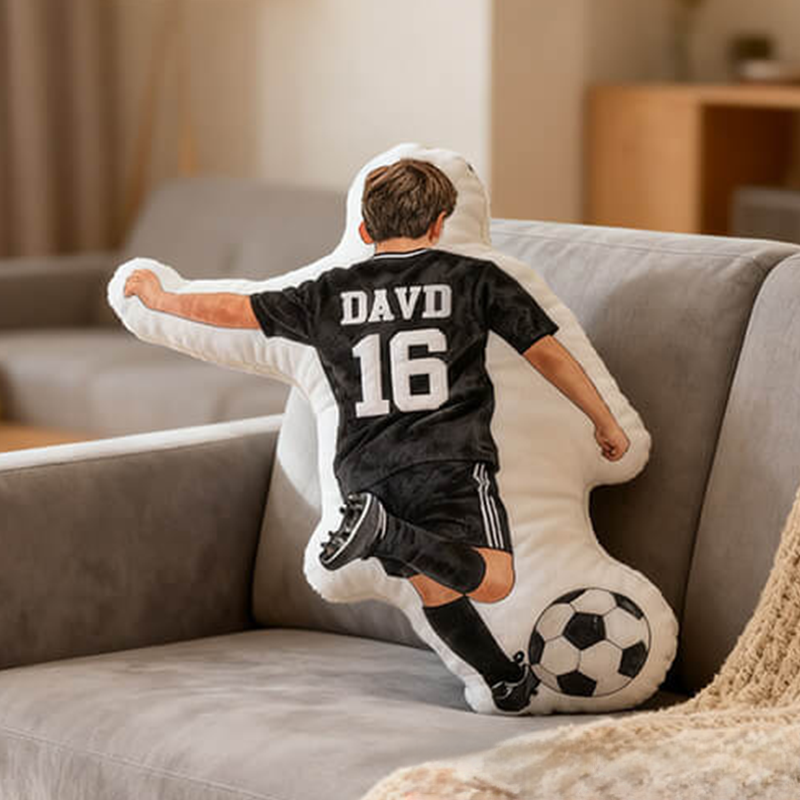 Personalized Soccer Player Pillow with Custom Name and Number