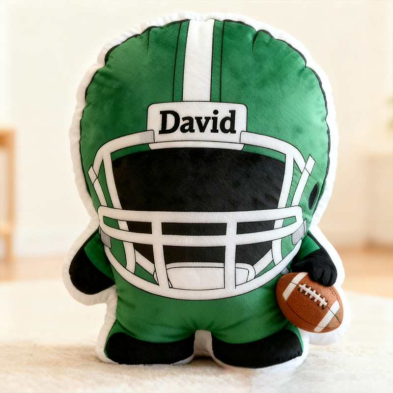 Personalized Football Player Pillow with Custom Name Perfect for Christmas