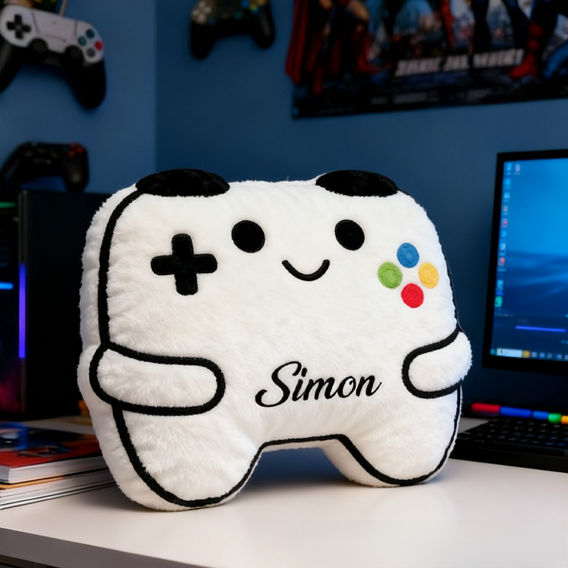 Personalized Game Controller Pillow Gamer Gifts for Kid Teen Boys Gaming Room Decor Gift for Gamers Enthusiasts