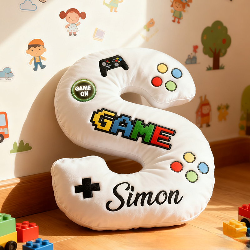 Personalized Children's Alphabet Pillow Gift for Game Lover