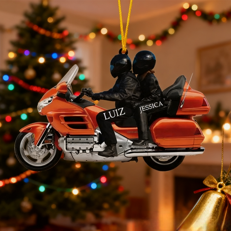 Personalized Motorcycle Couple Christmas Ornament 2025 Custom Name Funny Christmas Gift for Couple