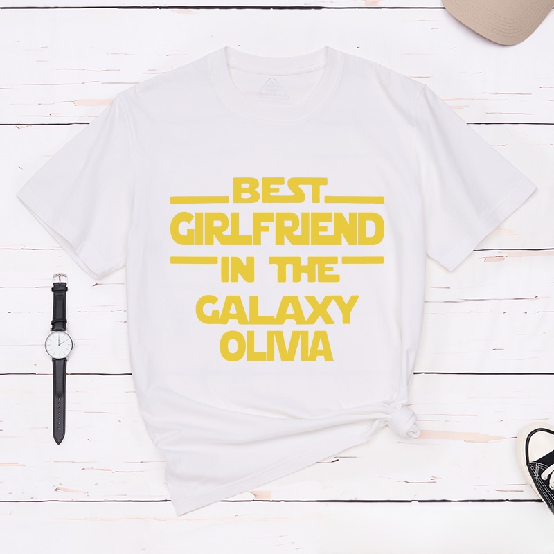 Personalized Best Couple in the Galaxy Matching Classic T-Shirts Honeymoon Shirt for Movie Lovers Valentines Day Just Married Shirt