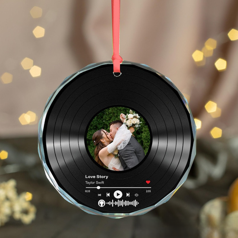 Personalized Song Photo Ornament and Couple Song Ornament Personalized Album Cover Music Plaque Acrylic Record Plaque Music Gift