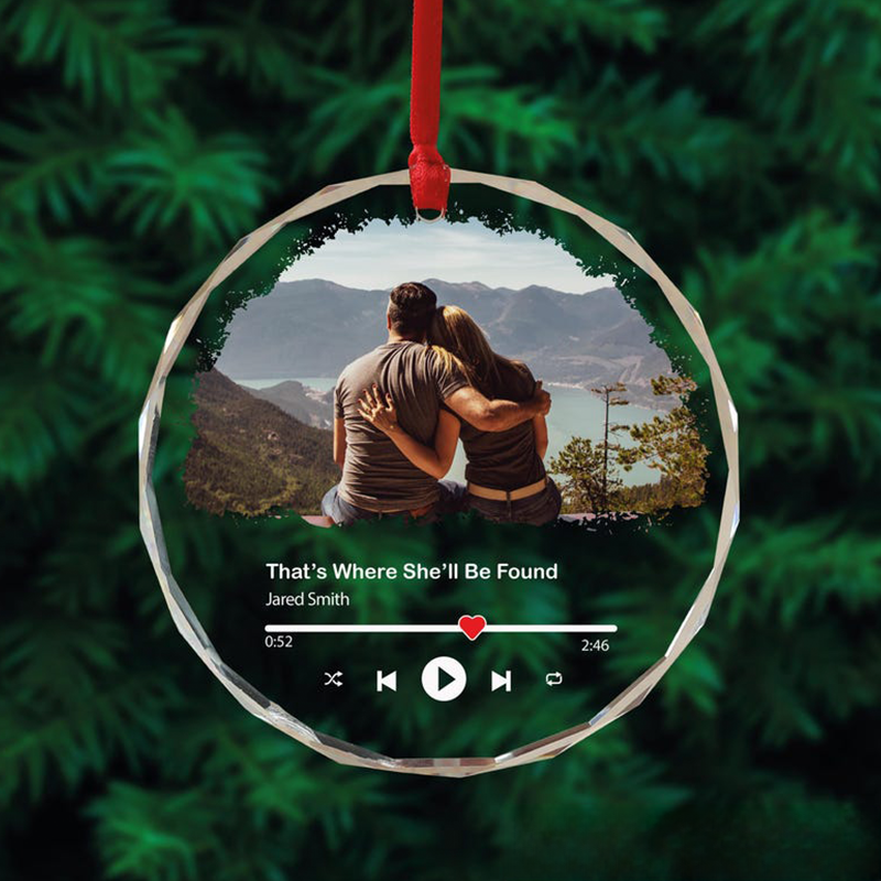 Personalized Song Plaque Ornament Album Photo Minimalist Home Decor Custom Valentines Day Gift Christmas Gifts