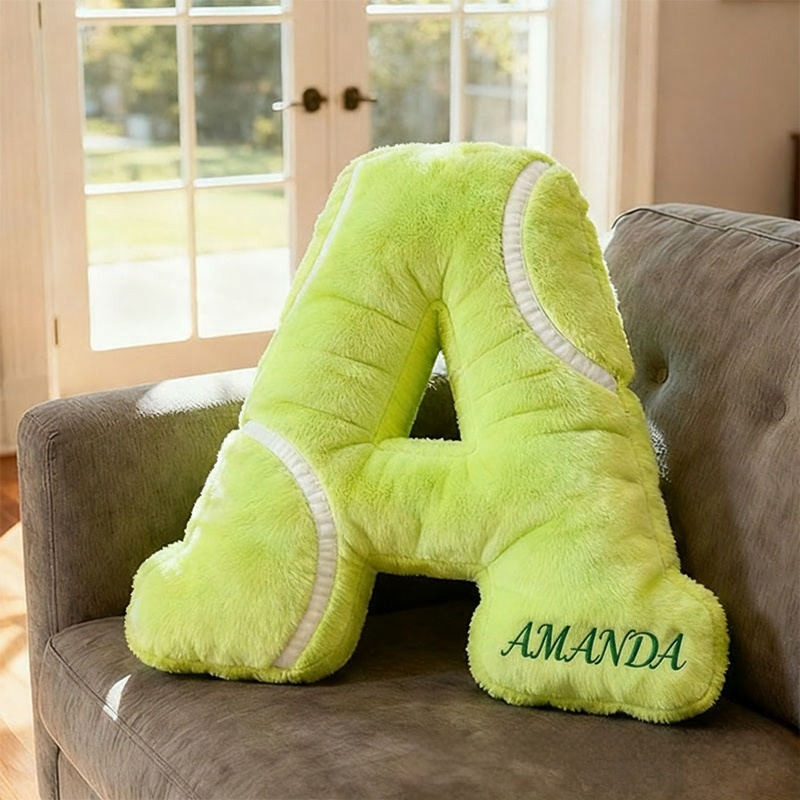 Personalized Graphic3DPrint Tennis Letter Pillow with Custom Name for Sports Lovers