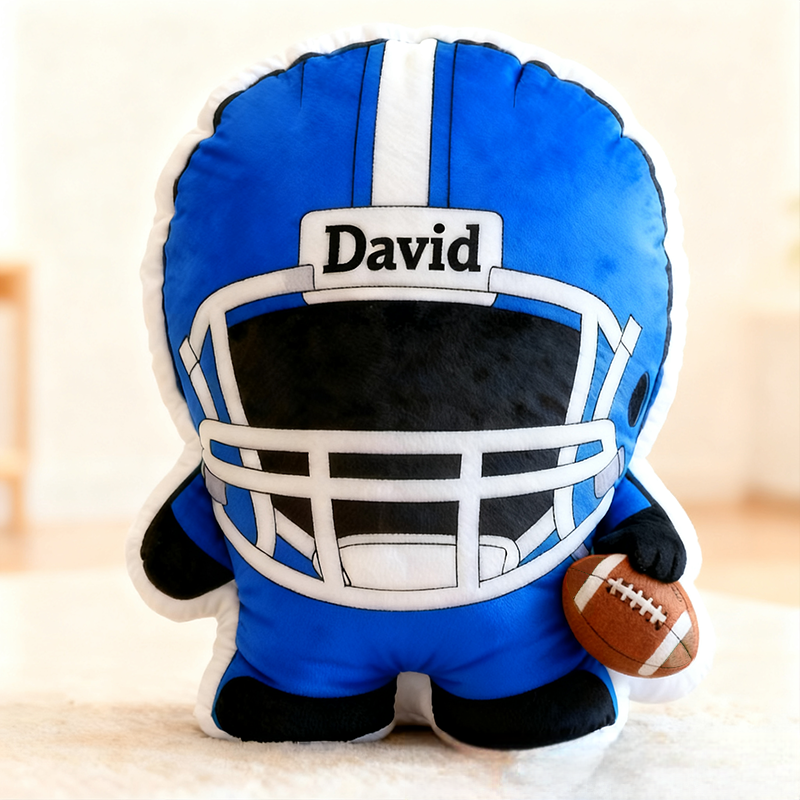 Personalized Football Player Pillow with Custom Name Perfect for Christmas