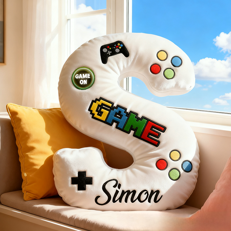 Personalized Children's Alphabet Pillow Gift for Game Lover