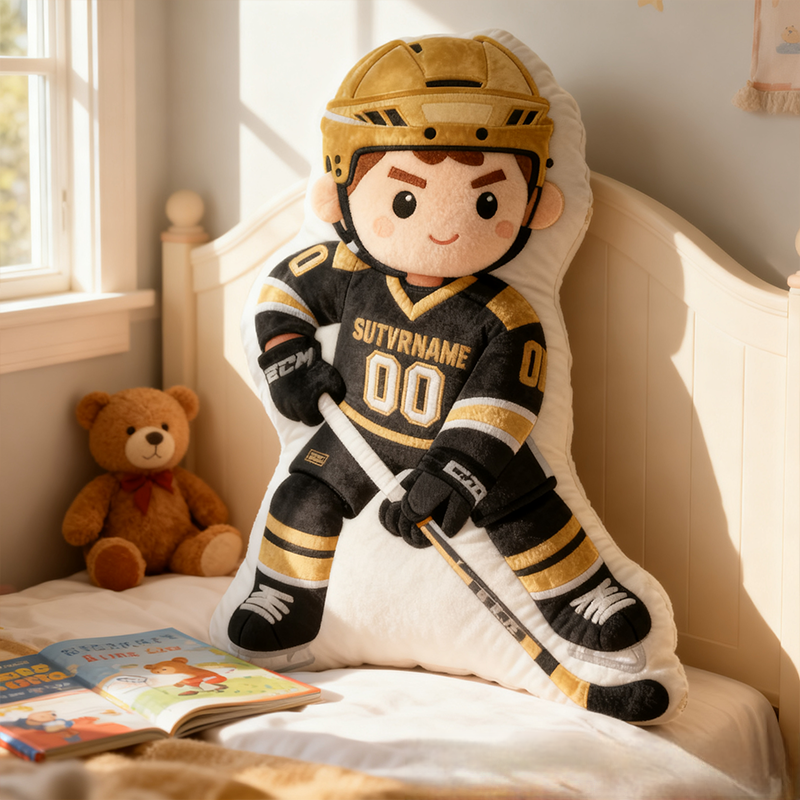 Personalized Ice Hockey Player Pillow with Custom Name and Number Perfect Gift for Hockey Enthusiasts