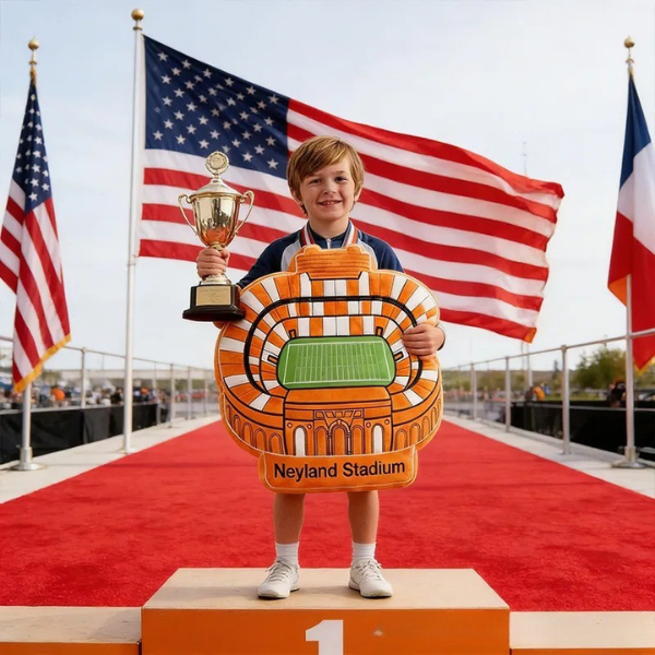 Personalized Neyland Stadium Shaped Pillow for Sports Enthusiasts and Kids