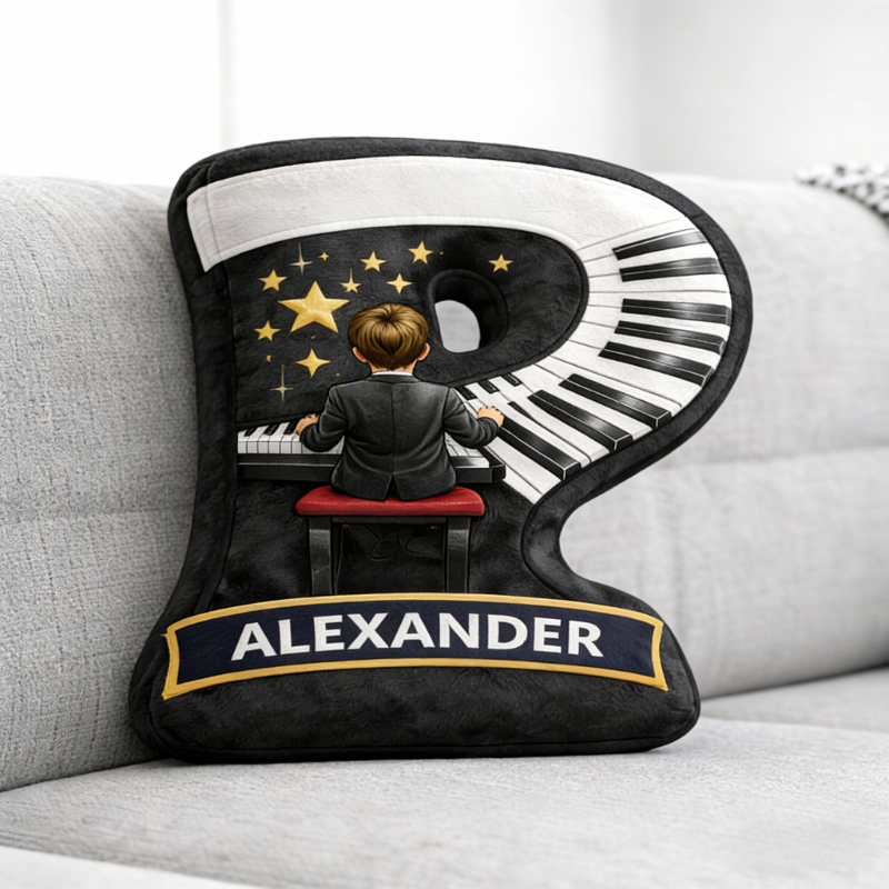 Personalized Piano Printed Pillow for Music Lovers or Kids Gife