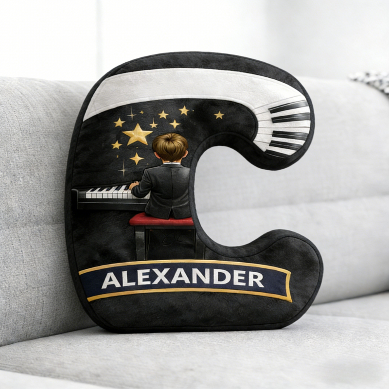 Personalized Piano Printed Pillow for Music Lovers or Kids Gife