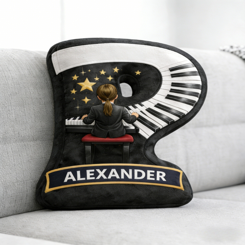 Personalized Piano Printed Pillow for Music Lovers or Kids Gife