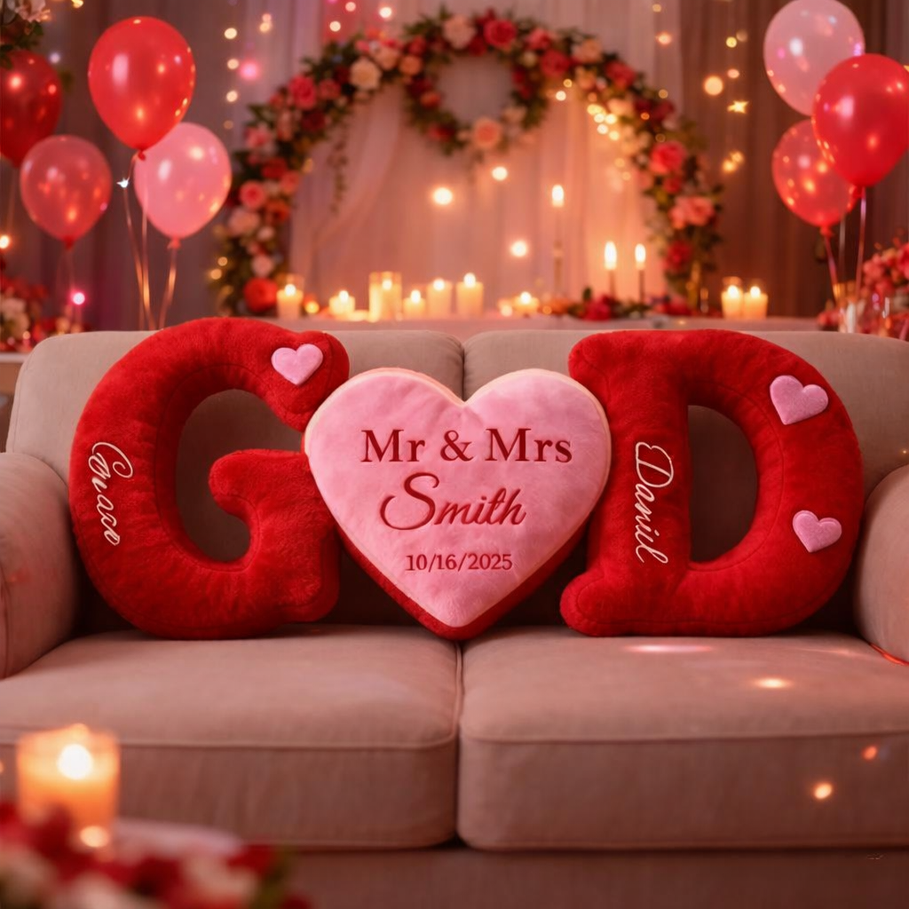 Personalized Couple's Letter Pillow Sets for Valentine's Day Gifts