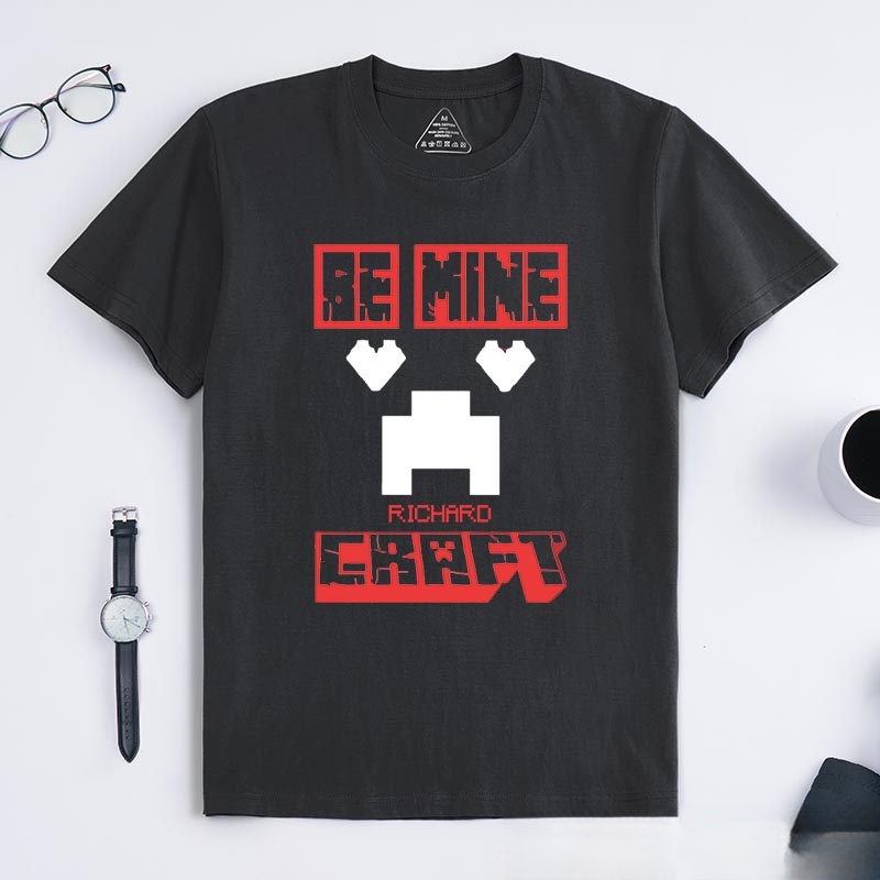Personalized be Mine Classic T-Shirts Pixel Building Video Game Tshirt Fantasy Game Shirt
