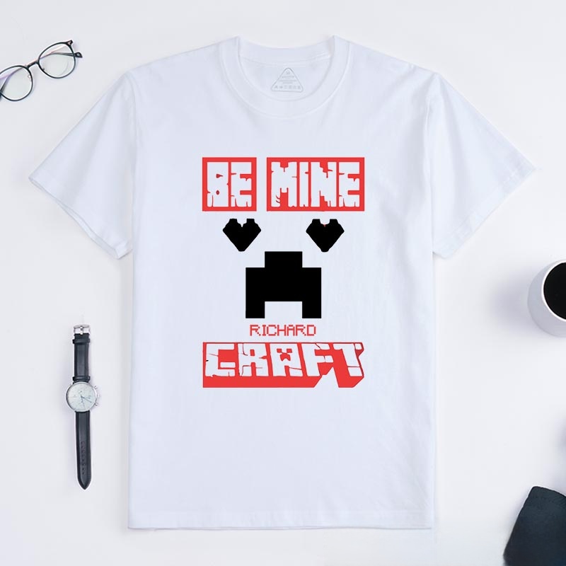 Personalized be Mine Classic T-Shirts Pixel Building Video Game Tshirt Fantasy Game Shirt
