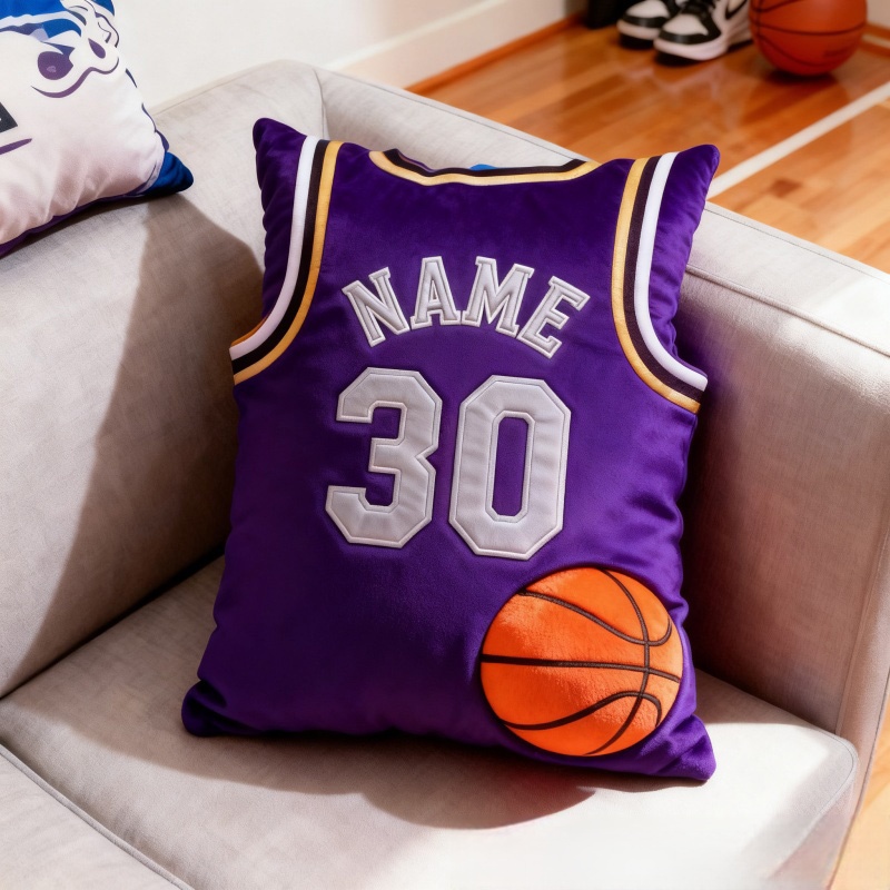 Personalized Graphic3DPrint Basketball Jersey Pillow with Custom Name and Number for Fans