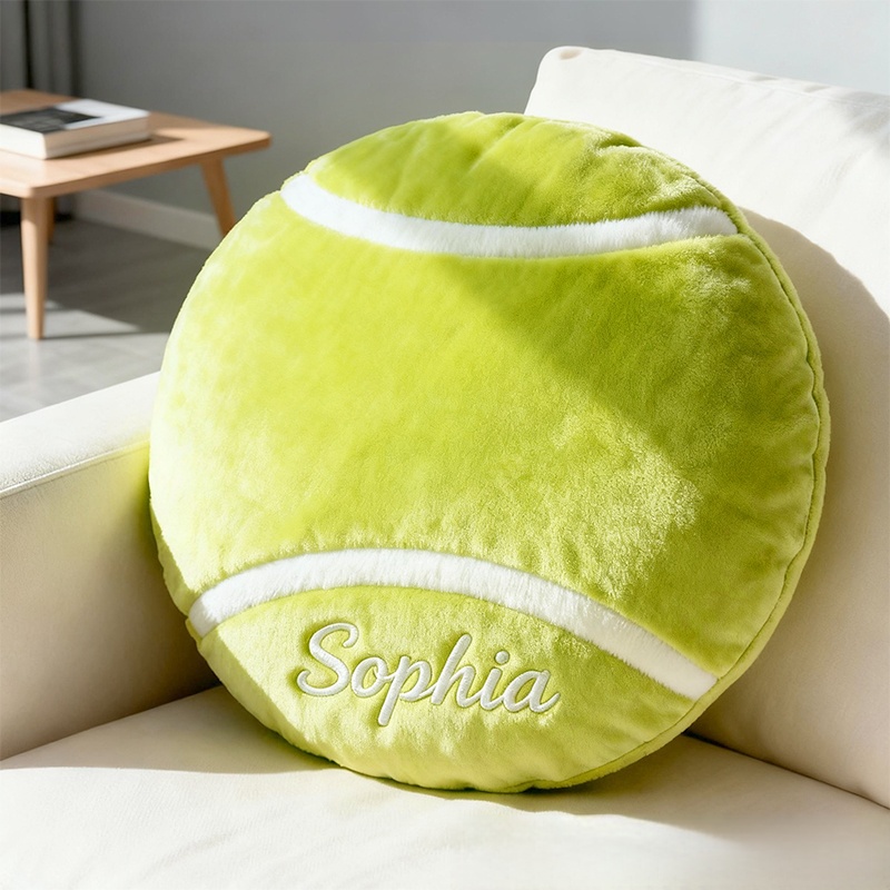 Personalized Graphic3DPrint Tennis Ball Pillow with Custom Name for Sports Enthusiasts