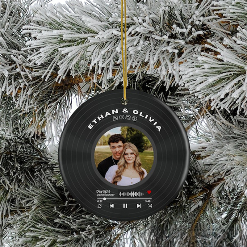 Personalized Song Ornament and Custom Record Ornament and Christmas Gift Ideas