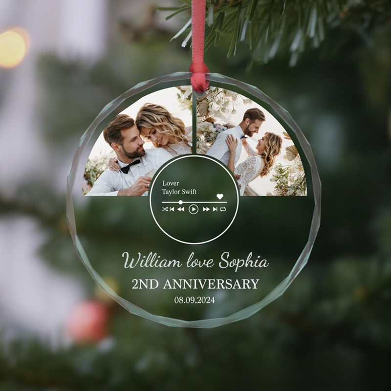 Personalized Song Ornament Custom Music Plaque Gift Custom Couple Picture Song Acrylic Ornament