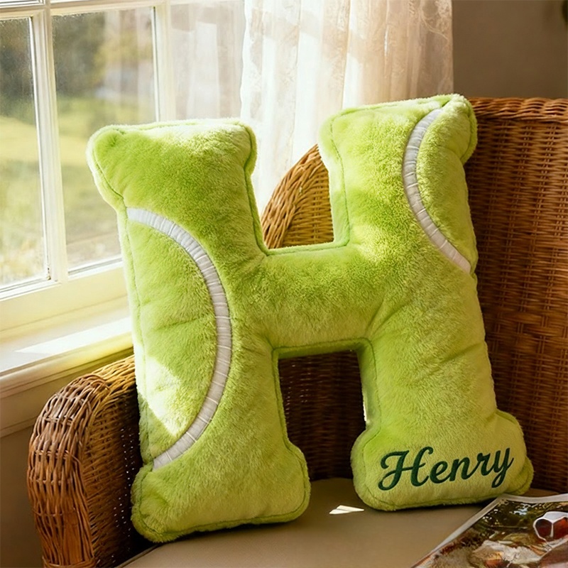 Personalized Graphic3DPrint Tennis Letter Pillow with Custom Name for Sports Lovers