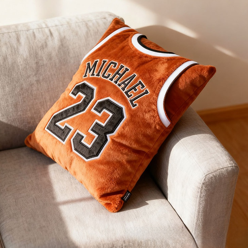 Personalized Graphic 3D Print Soccer Jersey Pillow with Custom Name and Number for Sports Enthusiasts