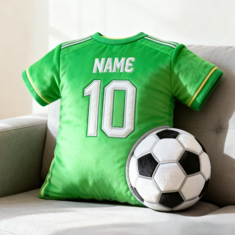 Personalized Graphic3DPrint Soccer Jersey Pillow with Custom Name and Number for Fans