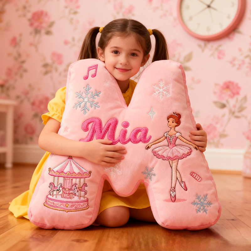 Personalized Colorful 26 Letters Cute Graphic 3D Print Pillow Cute Magic Beautiful Letter Custom Pillow Gift Christmas Gift for Kids