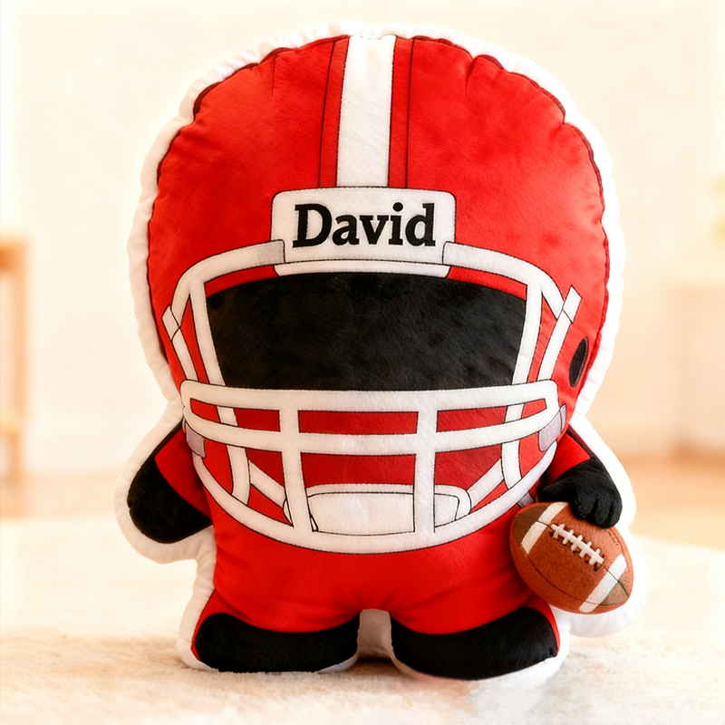 Personalized Football Player Pillow with Custom Name Perfect for Christmas