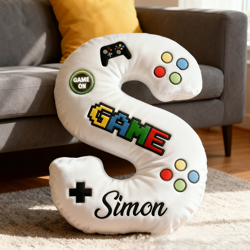 Personalized Children's Alphabet Pillow Gift for Game Lover