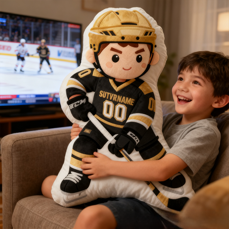 Personalized Ice Hockey Player Pillow with Custom Name and Number Perfect Gift for Hockey Enthusiasts