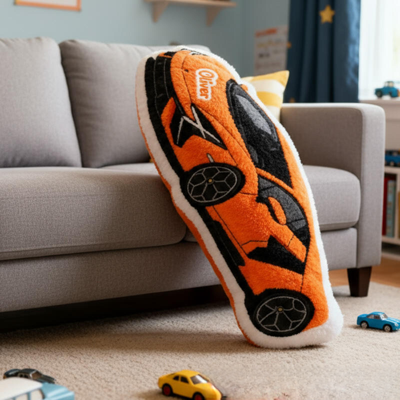 Personalized Sports Car-Shaped Pillow Customizable with Your Name Cool Gift for Boys Custom Name Graphic 3D Print Pillow