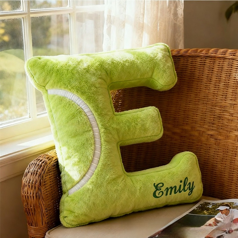 Personalized Graphic3DPrint Tennis Letter Pillow with Custom Name for Sports Lovers