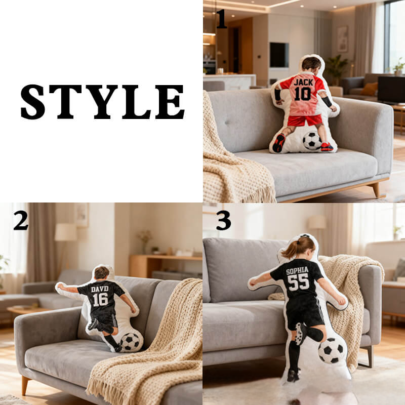 Personalized Soccer Player Pillow with Custom Name and Number