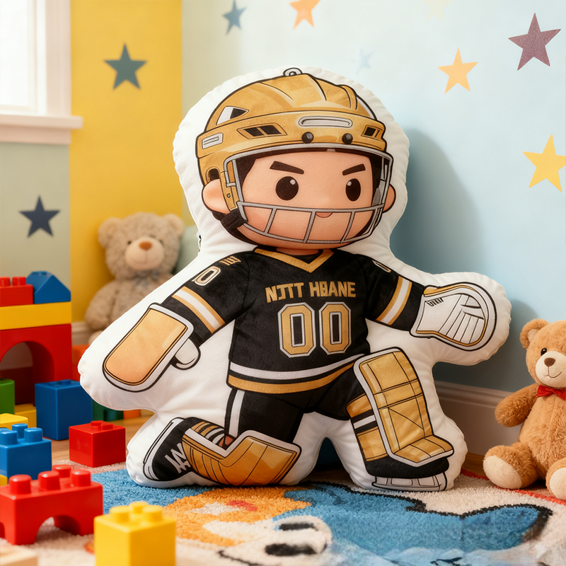 Personalized Ice Hockey Goalie Pillow with Custom Name and Number Perfect for Hockey Fans