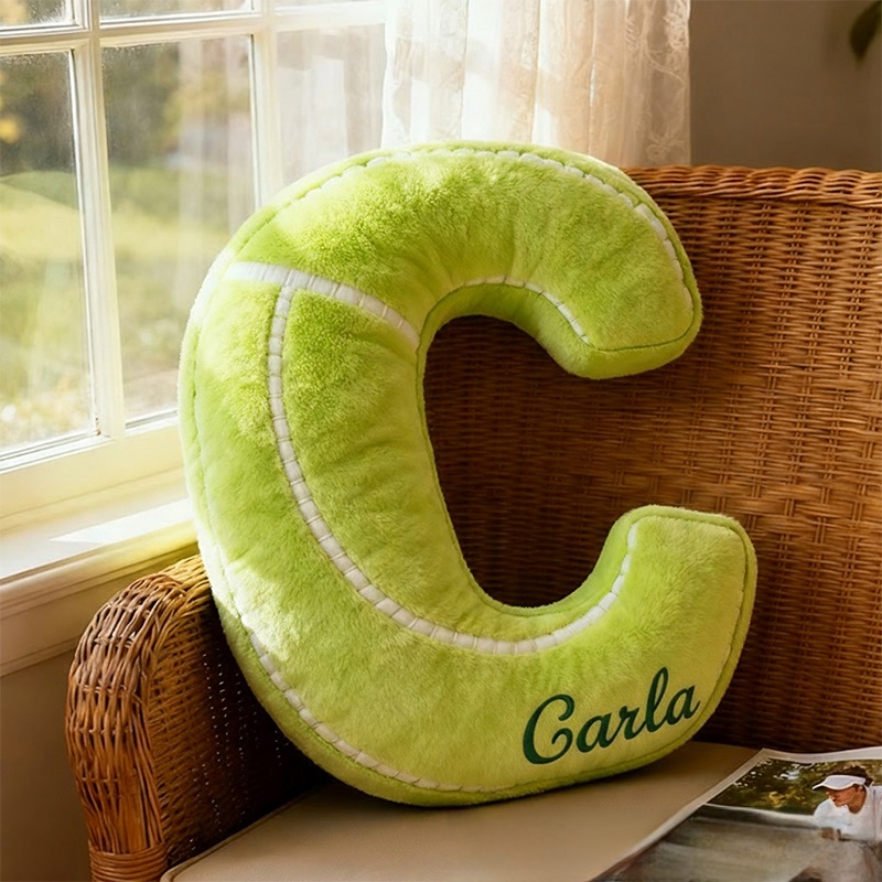 Personalized Graphic3DPrint Tennis Letter Pillow with Custom Name for Sports Lovers
