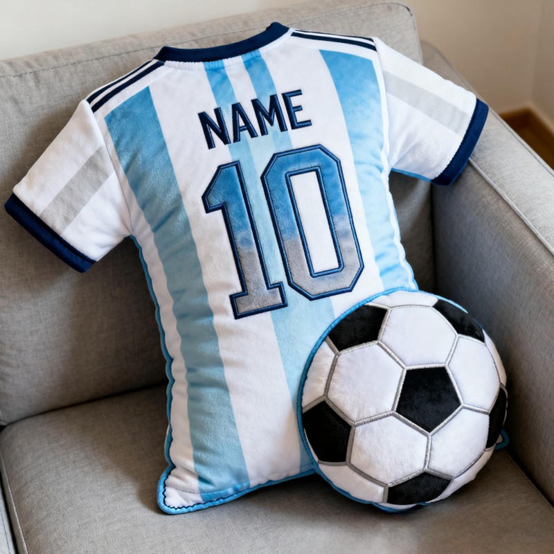 Personalized Graphic3DPrint Soccer Jersey Pillow with Custom Name and Number for Fans