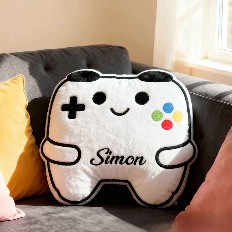 Personalized Game Controller Pillow Gamer Gifts for Kid Teen Boys Gaming Room Decor Gift for Gamers Enthusiasts