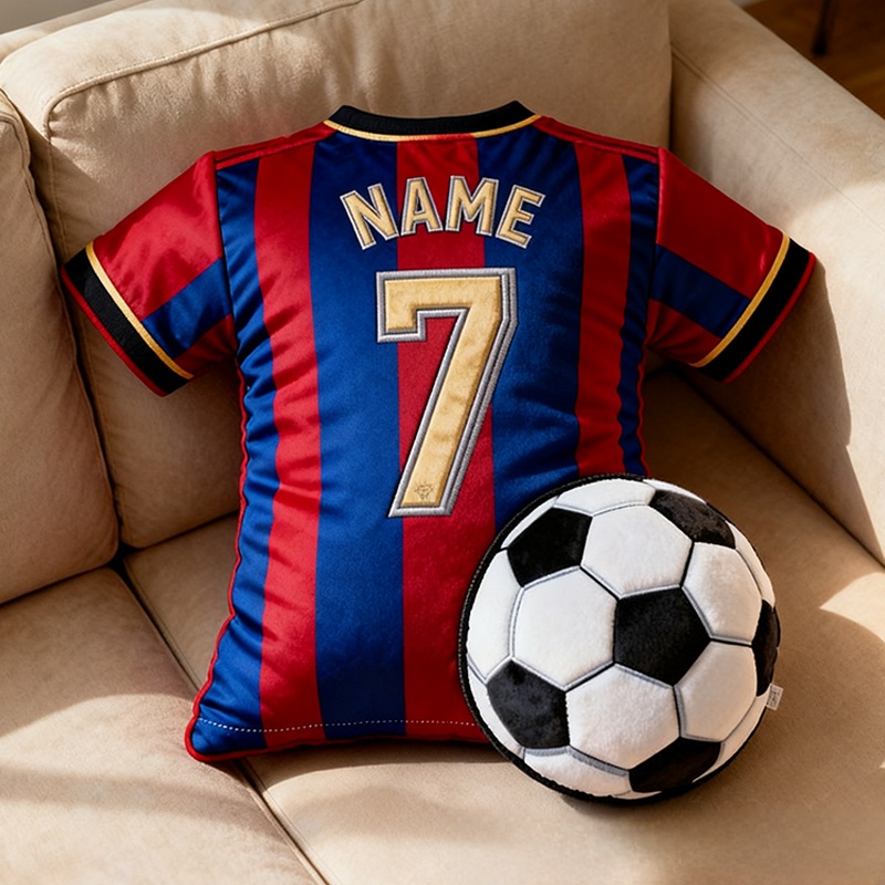Personalized Graphic3DPrint Soccer Jersey Pillow with Custom Name and Number for Fans