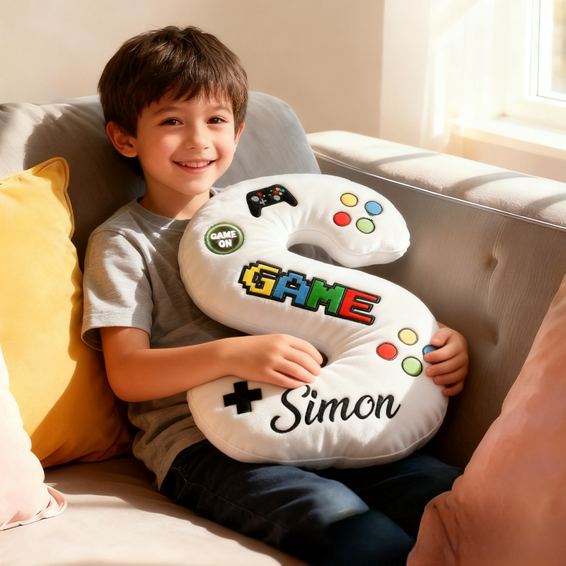Personalized Children's Alphabet Pillow Gift for Game Lover