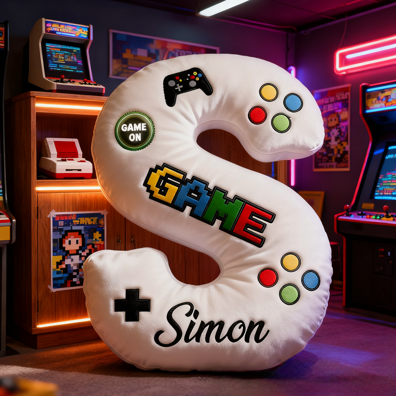 Personalized Children's Alphabet Pillow Gift for Game Lover