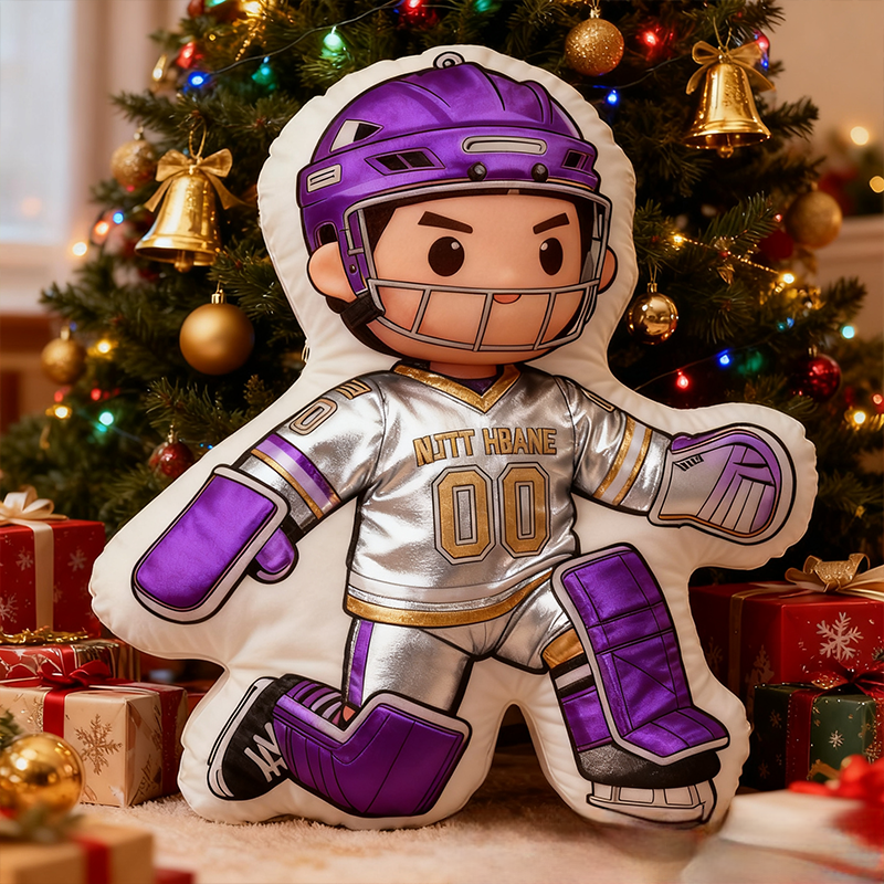 Personalized Ice Hockey Goalie Pillow with Custom Name and Number Perfect for Hockey Fans