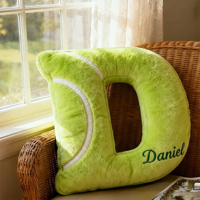 Personalized Graphic3DPrint Tennis Letter Pillow with Custom Name for Sports Lovers