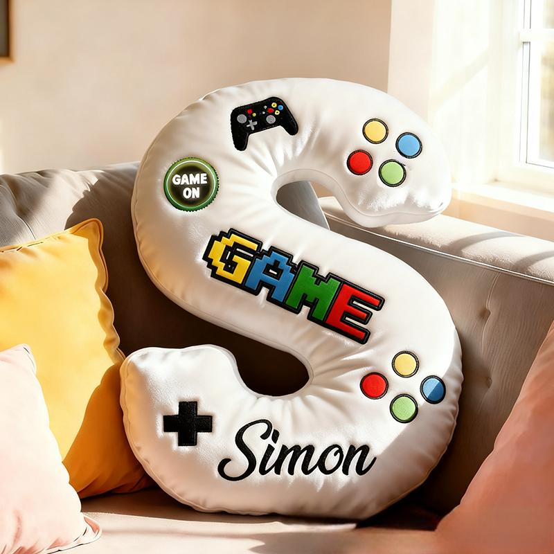 Personalized Children's Alphabet Pillow Gift for Game Lover