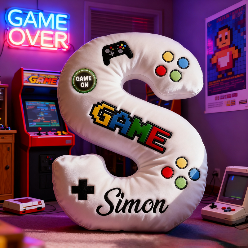 Personalized Children's Alphabet Pillow Gift for Game Lover
