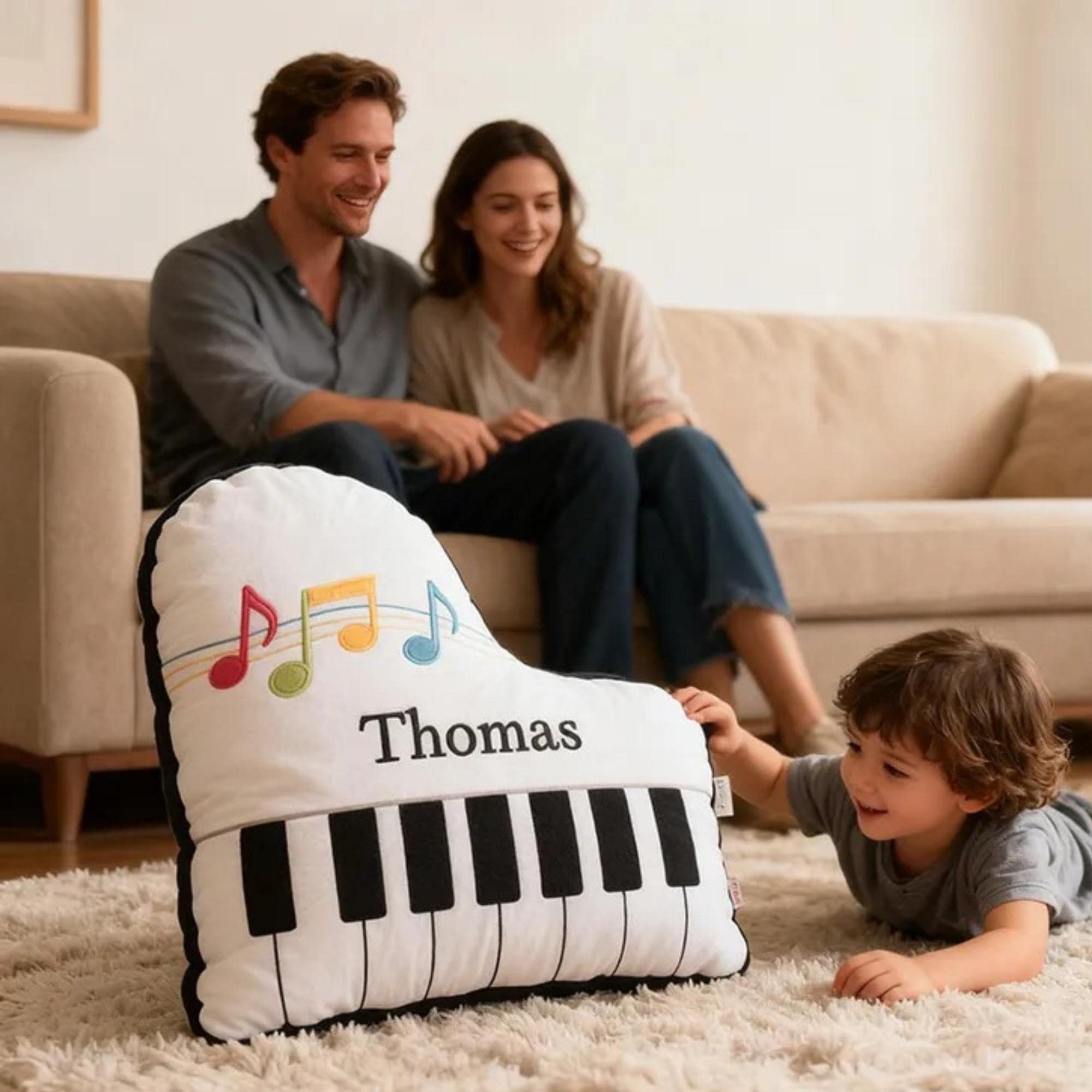 Personalized Piano Shaped Printed Pillow for Music Lovers