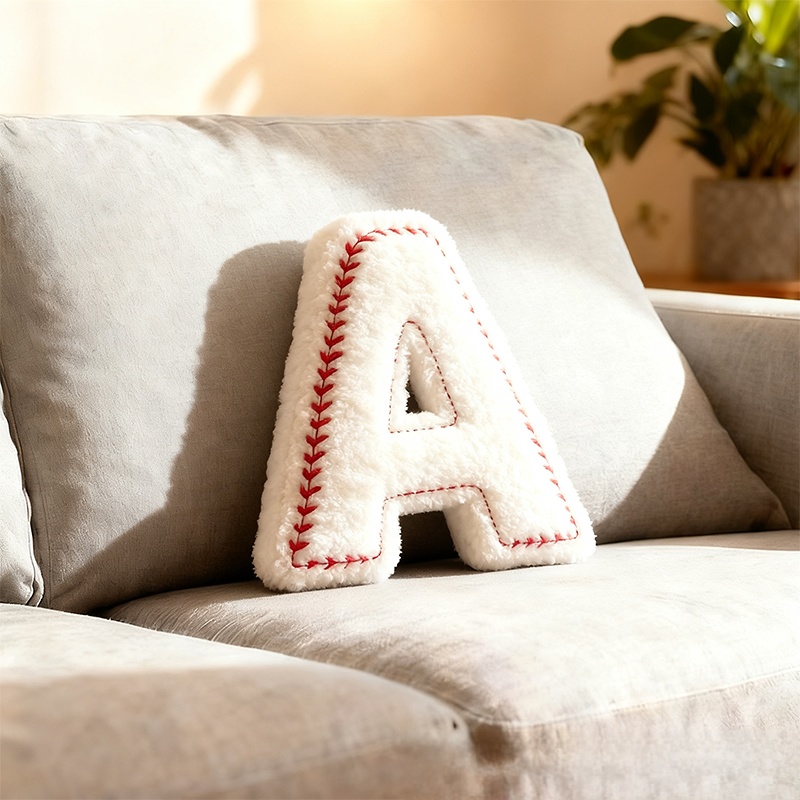 Personalized Soft Pillows Baseball Themed Letter Pillows Alphabet Pillows with Sporty Design Decorative Throw Pillow Perfect Gift for Baseball Fans and Kids